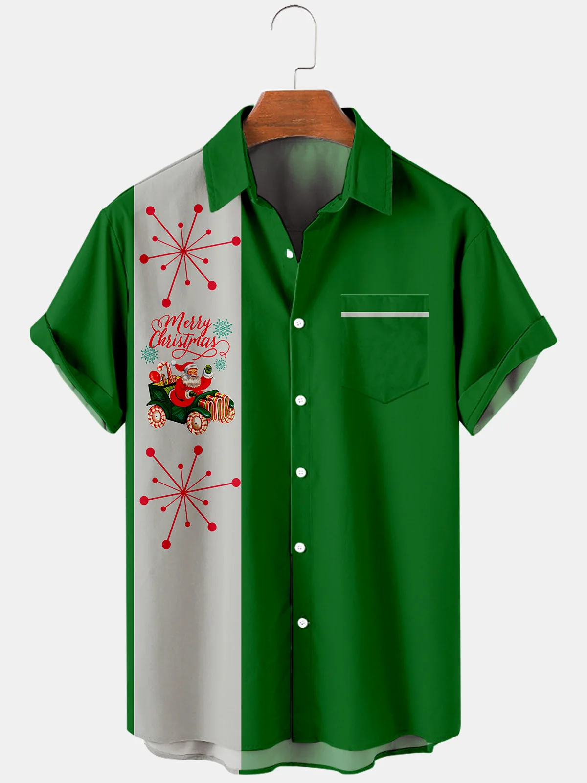 

2021 New Cross 6 Christmas Cat Elements 3D Digital Printing Trend Loose Short Sleeve Shirt Men's Top