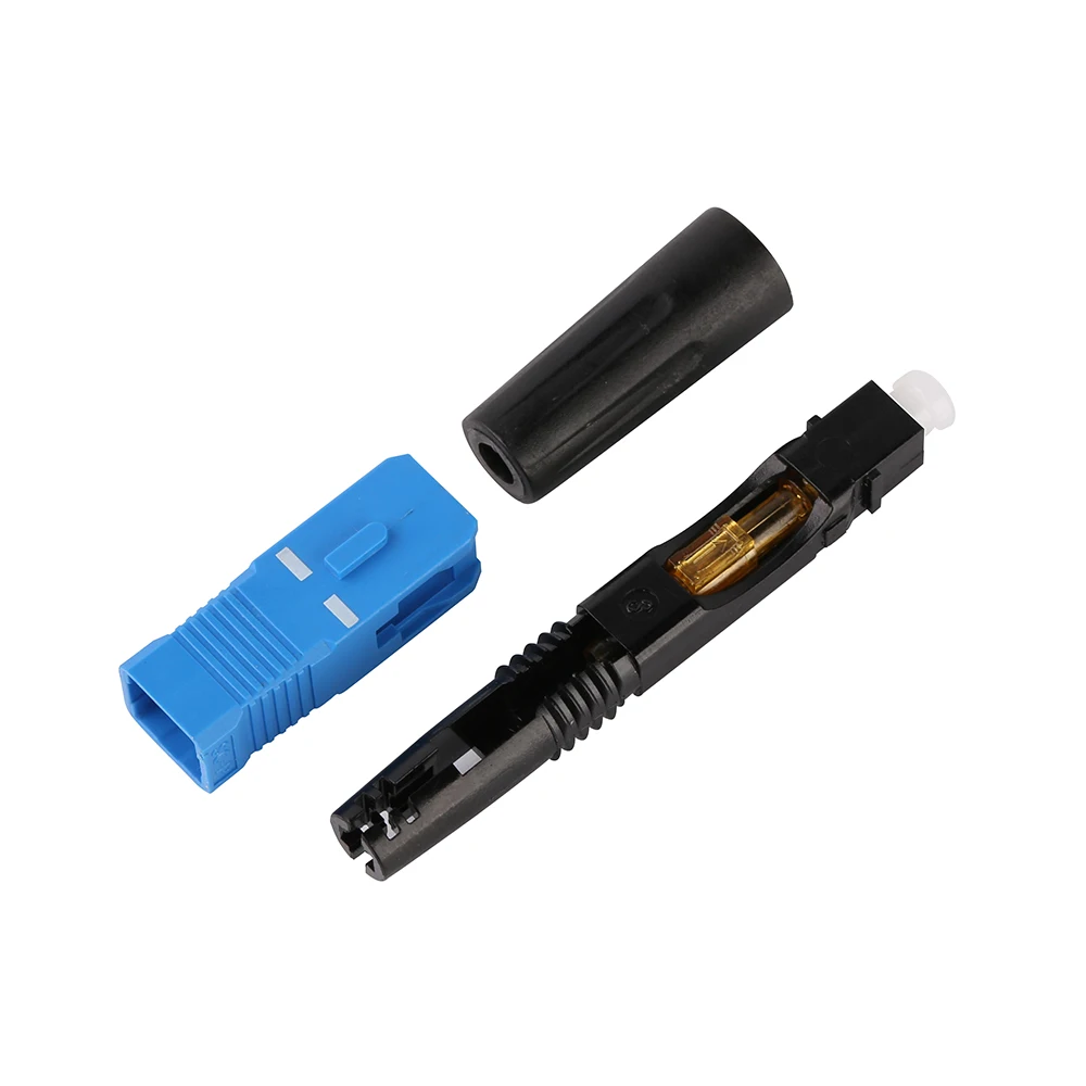 OPTFOCUS SC APC Optical Fiber Connector 50pcs SC UPC Single Mode Optic Connector FTTH SM Adapter Free Shipping Fast Conctor