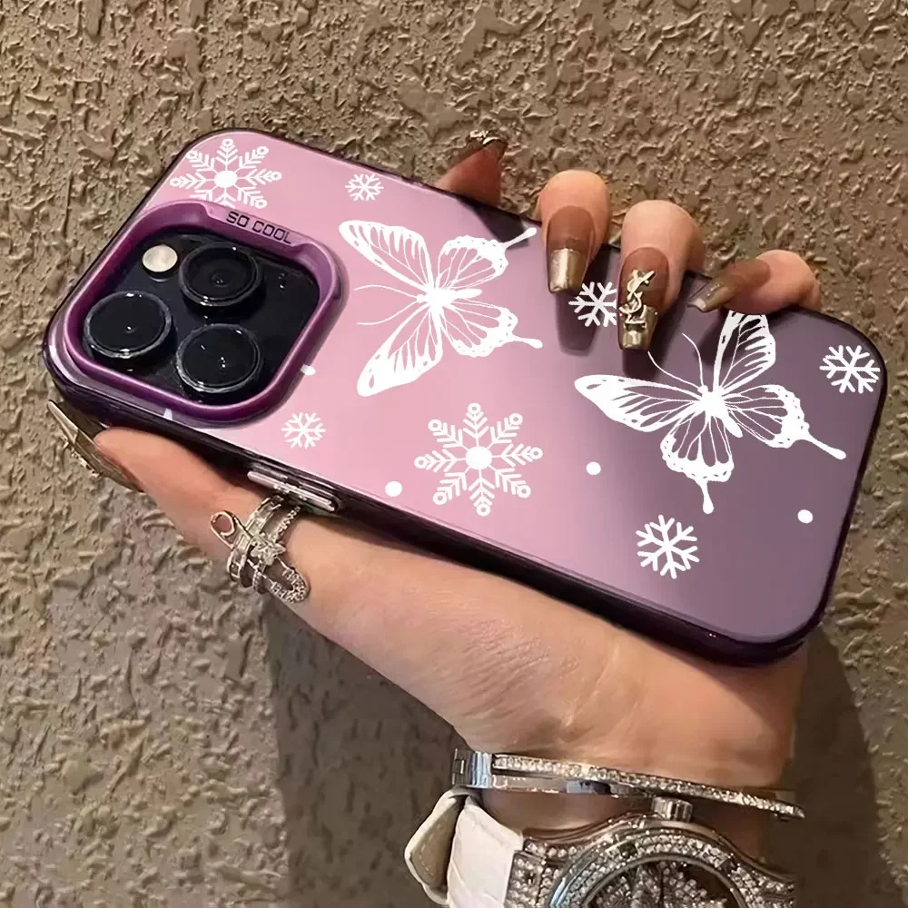 For Honor 200 Smart Lite X7C Pro Case Black Butterfly Luxury Silver IMD Phone Matte Back Cover Fundas