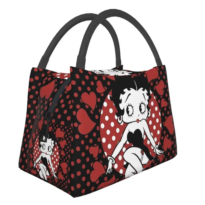 

Изолированные сумки для обеда Bettys в горошек для женщин, портативная Милая Термосумка, Ланч-бокс для работы и пикника