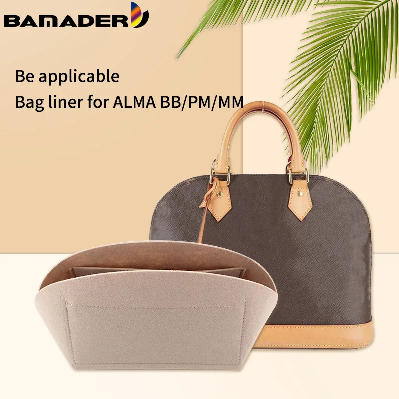 

BAMADER Fits For Alma BB PM MM Bag Organizer Felt Cloth Alma Liner Bag Handbag Purse Travel Insert Organizer Cosmetic Makeup Bag