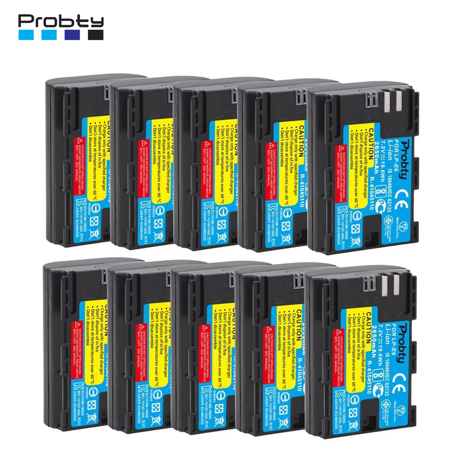 10 шт. аккумулятор LP E6 LP-E6 LP-E6N 2650 мАч для камеры Canon EOS 5DS R 5D Mark II III 6D 7D 80D