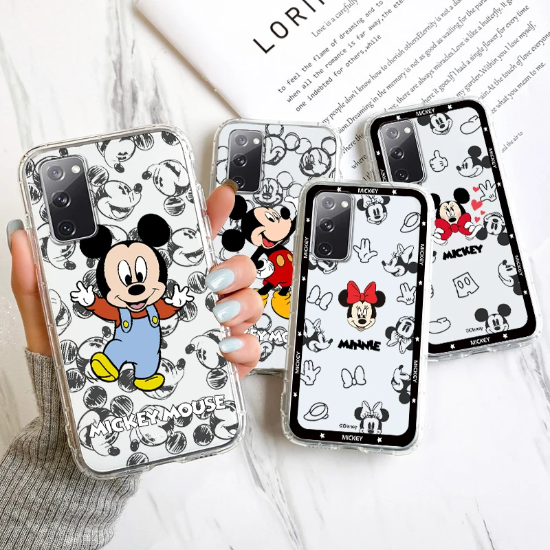 

Cartoon Disney Mickey Minnie Cool For Samsung A53 A52 A54 A13 A12 A32 A71 A33 A73 A72 A51 A23 5G Transparent Phone Case Cover