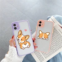 corgi cute butt animal puppy phone case matte transparent for iphone 7 8 11 12 13 plus mini x xs xr pro max cover