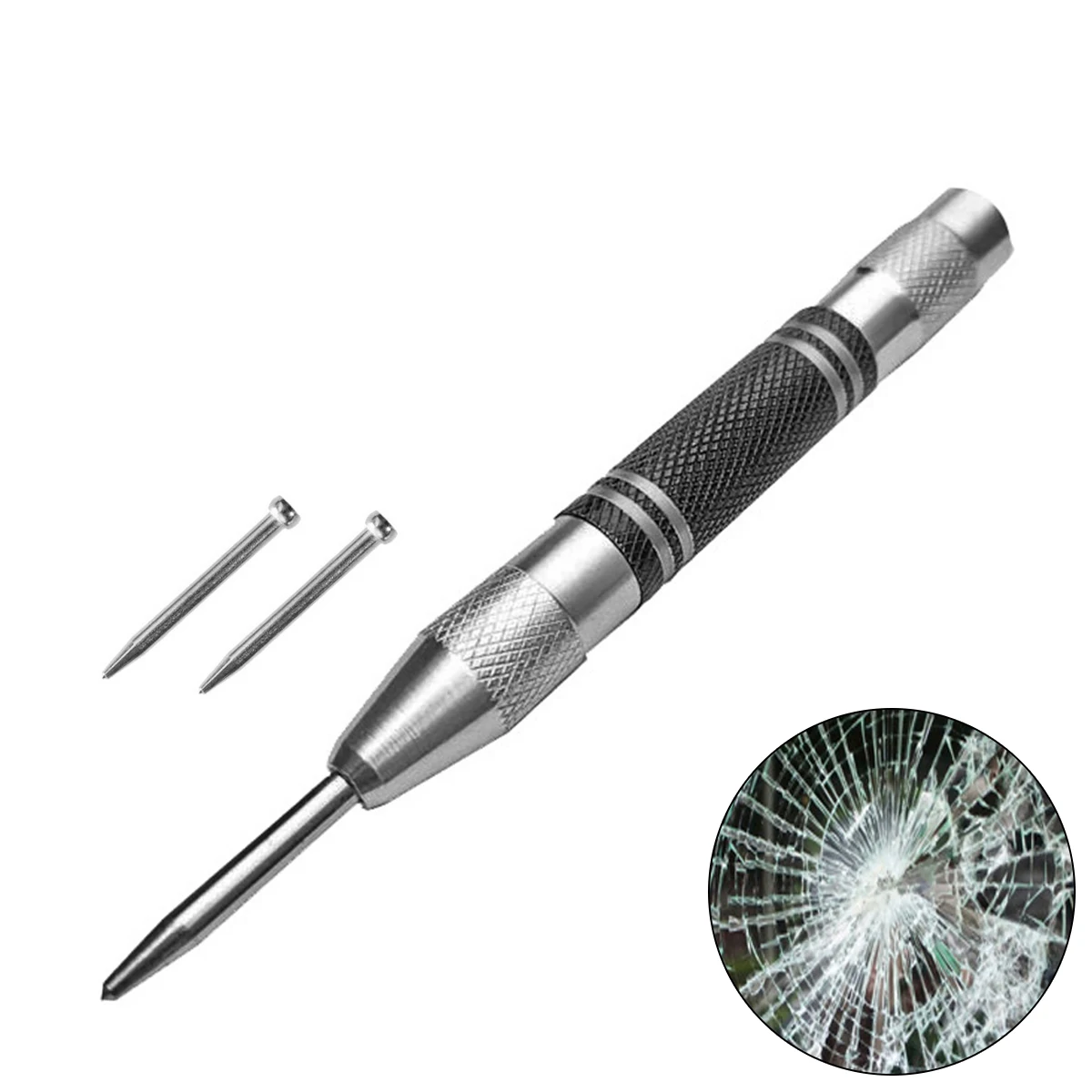 

Drill Hole Locator 3pcs/set Automatic Center Punch Spring Loaded Center Punch Adjustable Punch Tool for Metal Wood Glass Plastic