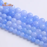 natural stone blue angelite beads for jewelry making round loose spacer beads diy bracelet necklace accessories 6 8 10mm 15inch