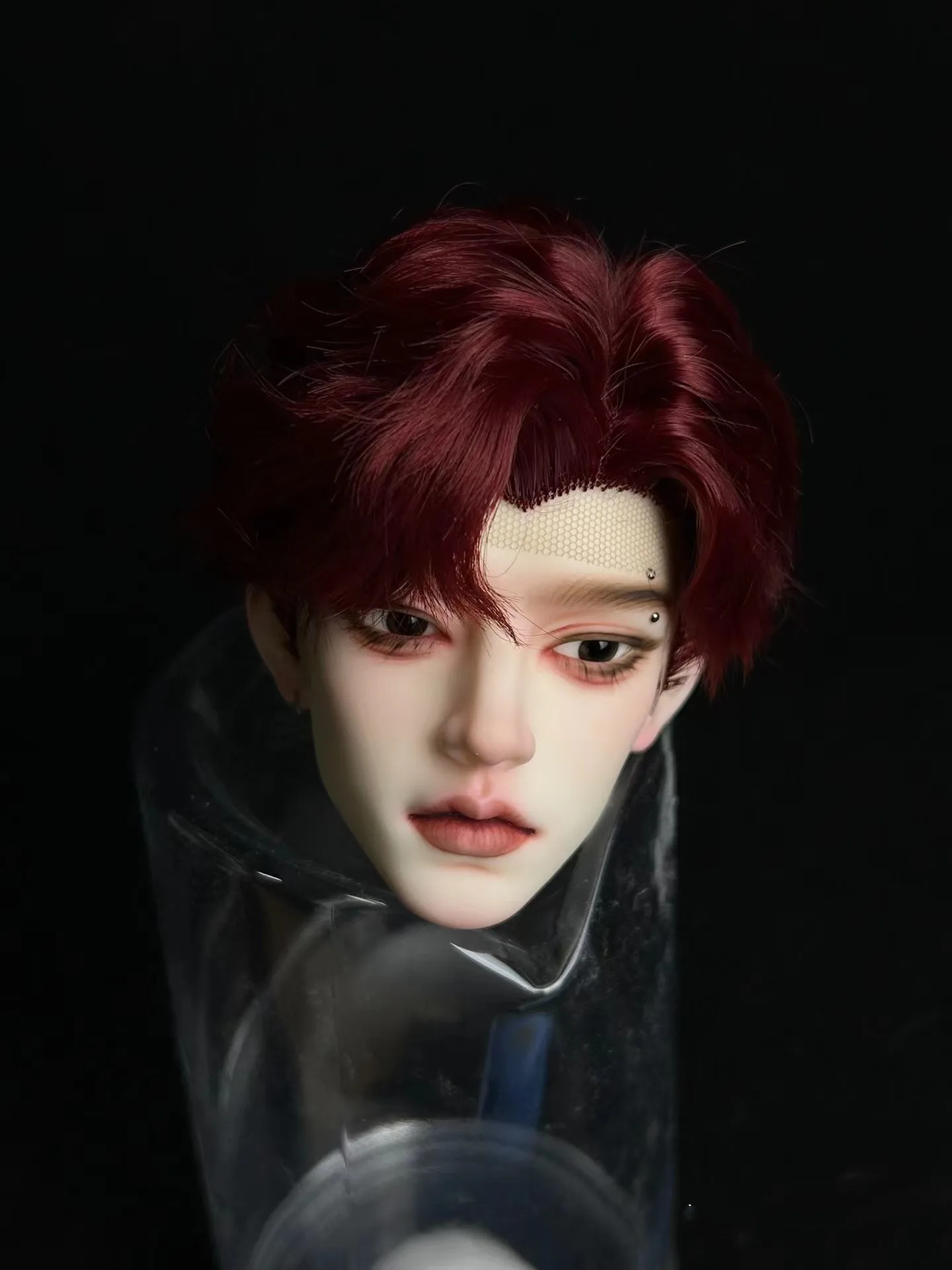 Стильные мужские локоны винно-красный золотой парик 1/3 BJD кукольные волосы