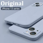 Жидкий силиконовый чехол для iPhone 13, 12 Pro Max, 11 Pro, XS Max, XR, X, 8, 7, 6, 6s Plus, SE 2020, противоударный однотонный силиконовый чехол