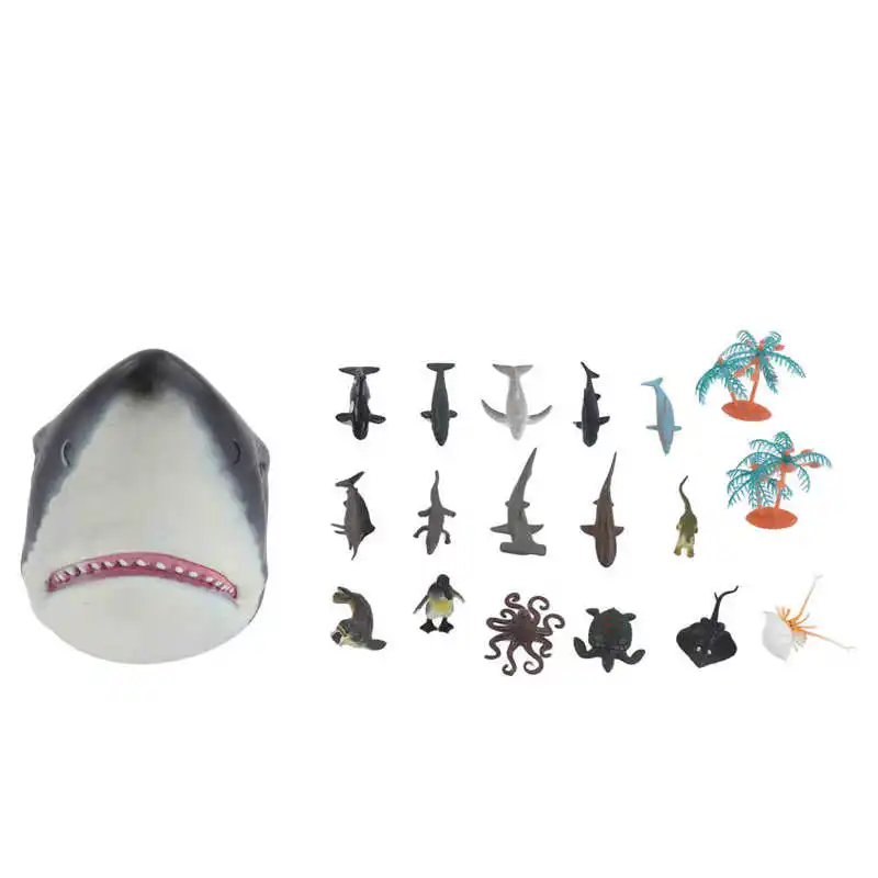 

Simulation Sea Animal Model Toys Hand Puppet Set Animal Models Figures Hand Puppet Educational Toys with Fish Head for Kids