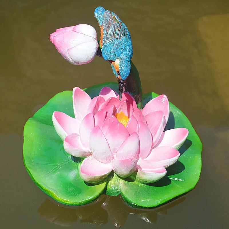 

2pc Cross-Border Supply Lotus Lotus Ornaments Floating Water Sleeping Lotus Resin Crafts Fish Pond Fish Tank Decorations Water S