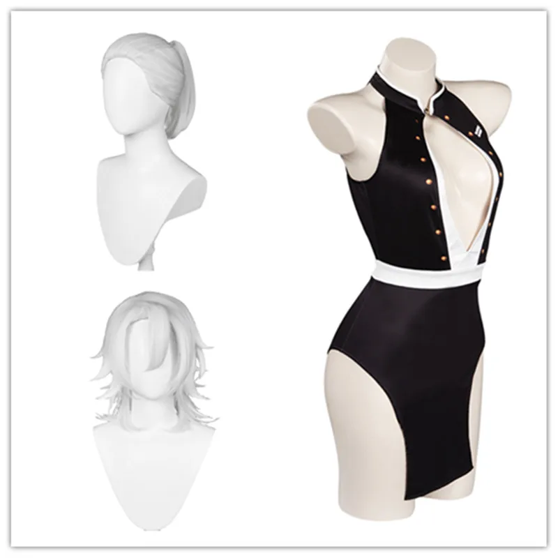 

Anime Demon Slayer Uzui Tengen Cosplay Costume Jumpsuit Dress Kimono Outfits Halloween Carnival Suit Wig