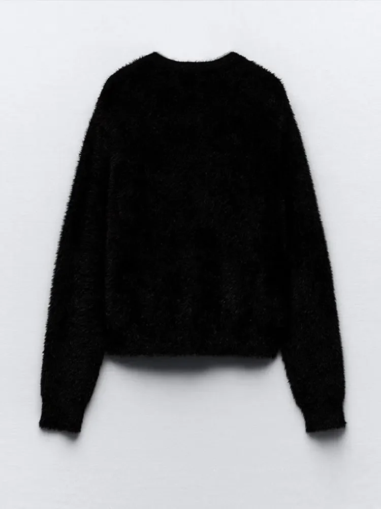 Женский однобортный Кардиган с цветочным принтом элегантный вязаный кардиган