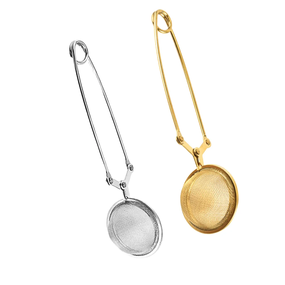 

Tea Strainer Infusersugar Loose Filter Flour Wand Dusting Leaf Sifter Powdered Tong Snap Sieve Spoonfilters Mesh Skimmer Steel