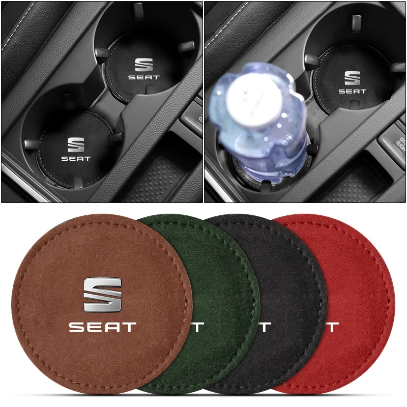 

2Pcs Diamond Car Coasters Water Glass Slots Anti-Slip Mats Car Accessories For SEAT Leon Ibiza Alhambra NivaKalina Priora Granta