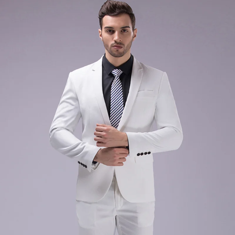 

Two-piece Men Wedding Formal Business Suits Set Male Boutique Fashion Slim Fit Smart Casual Dress Blazers Pants