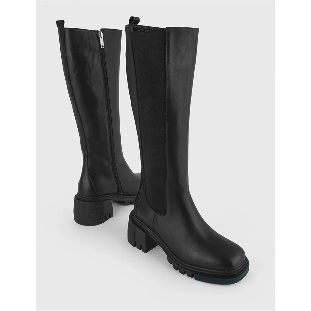 

Dorlie Jorge Leather Women 'S Black High-Heeled Boots