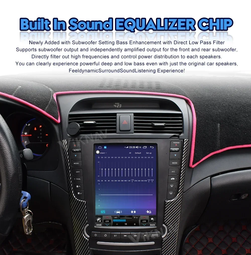 10 inch Android 12 Car Radio For Acura TL 2004-2008 Carplay GPS Navigation Multimedia player Head Unit With AC Panel