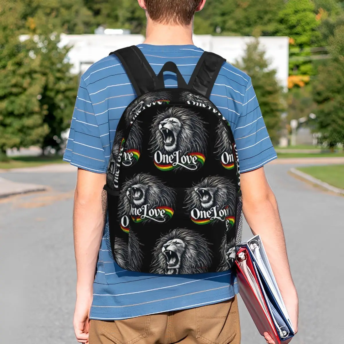 Фото Рюкзак Rastafarian Amaiquina Reggae Rasta Lion Street Skullies, студенческая сумка для книг, школьная сумка для мужчин и женщин, сумки через плечо для компьютера №4
