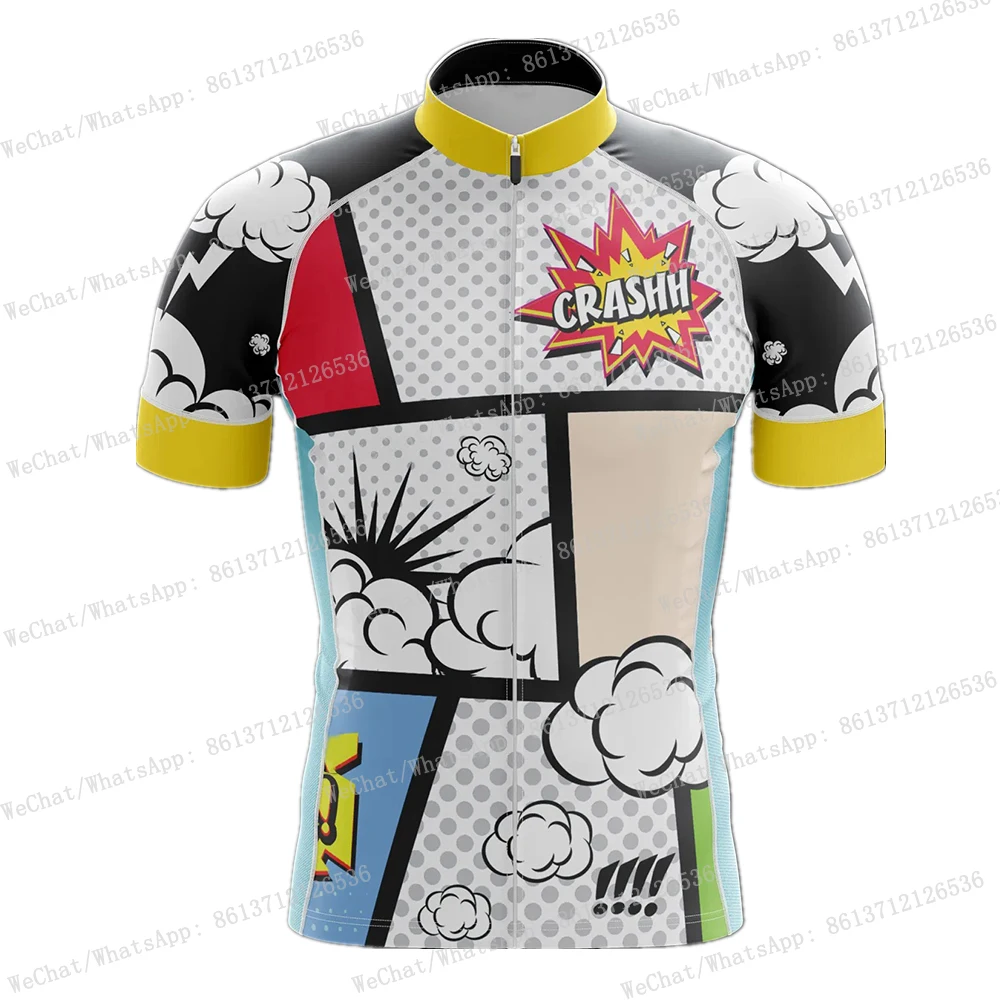 

Unisex Cycling Jersey Cartoon Short Sleeve Bike Shirts Summer MTB Road Bicycle Clothes Team Racing Riding Tops Maillot Ciclismo
