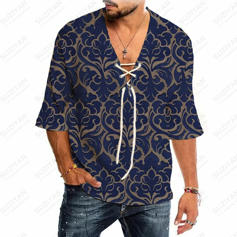 

Luxury Garments Men Clothing Elements Korean Version Hot Selling Fashion V-Collar Urban Style Fashionable Printed Clothing