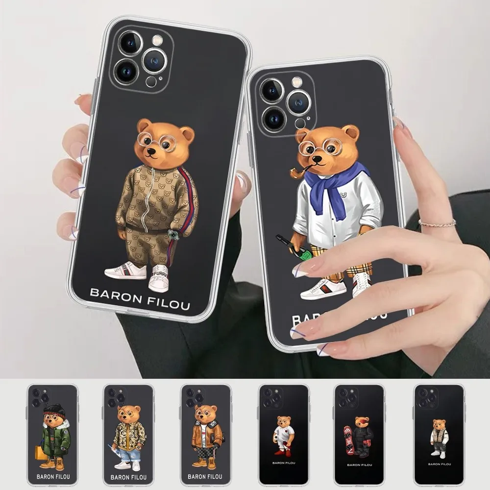 Fashion B-Baron F-Filou Bear Phone Case Silicone Soft for iphone 16 15 14 13 12 11 Pro Mini XS MAX Plus X Cover