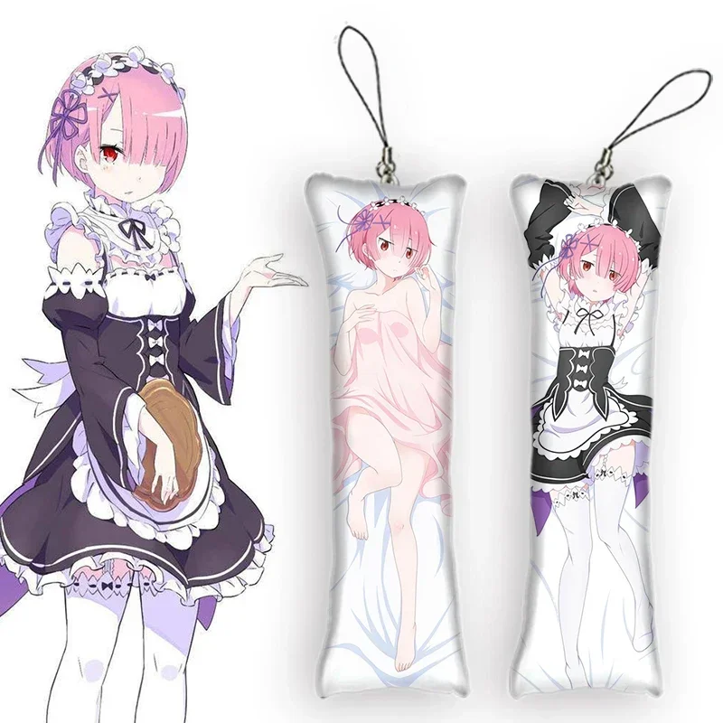 4x12cmRe:Zero Re:life In A Different World From Zero Ram Dakimakura Мини-брелок Подвеска Мультфильм Аниме