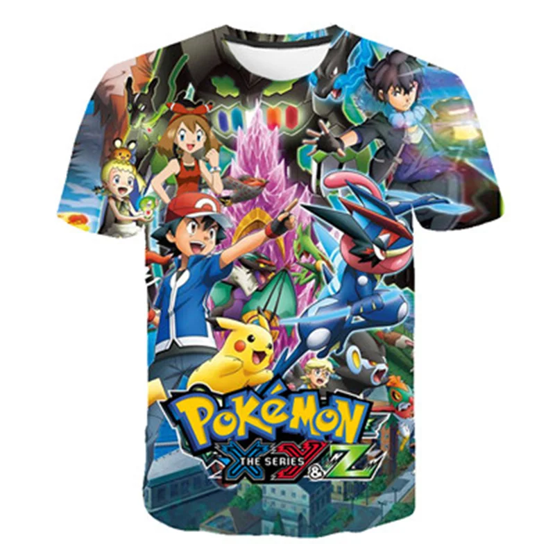 

Pokemon 3D Anime Printed T Shirt For Choldren Boys Girls Summer pokemon T-shirt Funny Tshirt Kids Children Clothes 4-14T