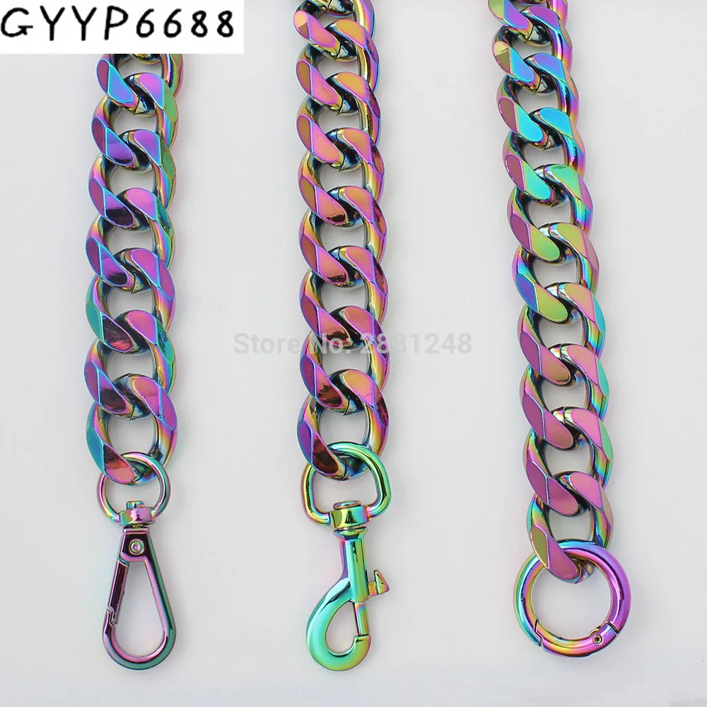 Rainbow 22mm thick Aluminum chain Light weight bags strap bag parts DIY handles easy matching Accessory Handbag Straps Bag
