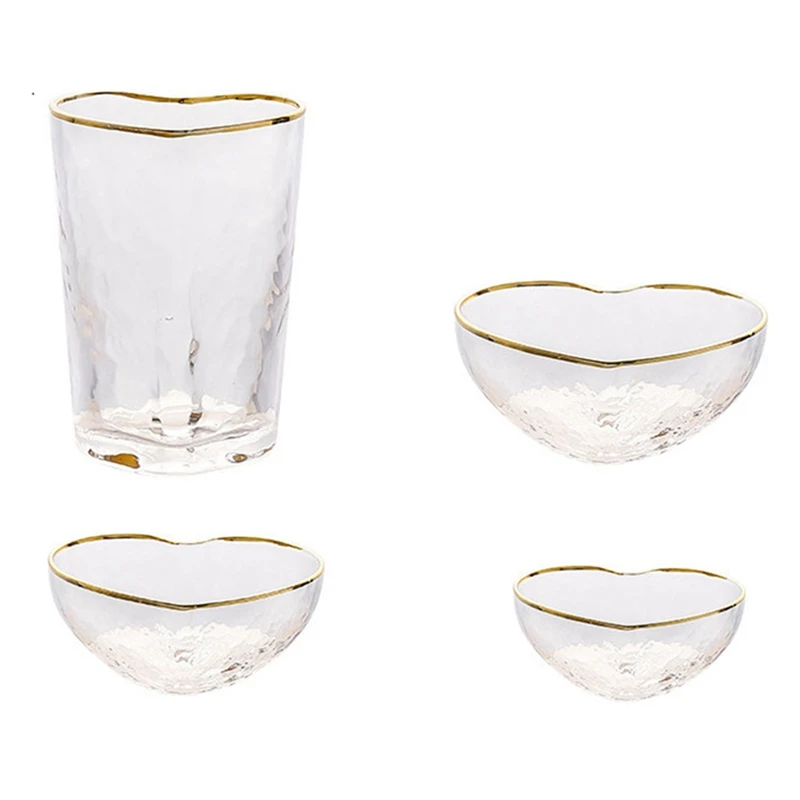 

Прозрачная Хрустальная чаша из Пномпеня, стеклянная чаша в форме сердца, кружка, чаша для салата, домашняя посуда