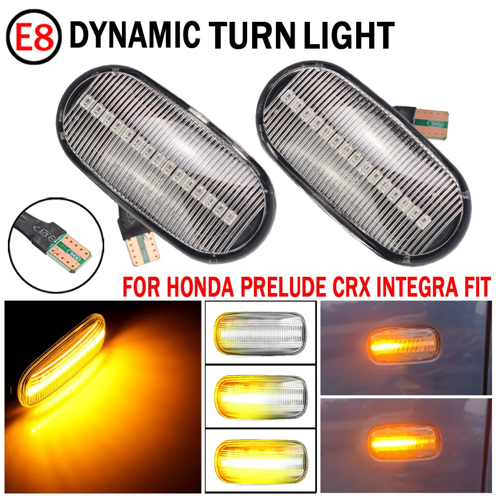 

2Pcs LED Sequential Dynamic Side Turn Signal Indicator For Honda Prelude Civic CRX Del Sol Fit Accord Integra S2000 AP1 AP2 S2K
