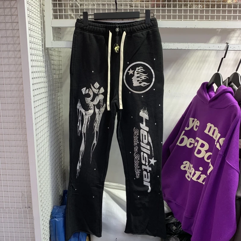 

Vintage Washed Black Hellstar Sweatpants Men Women Casual pants