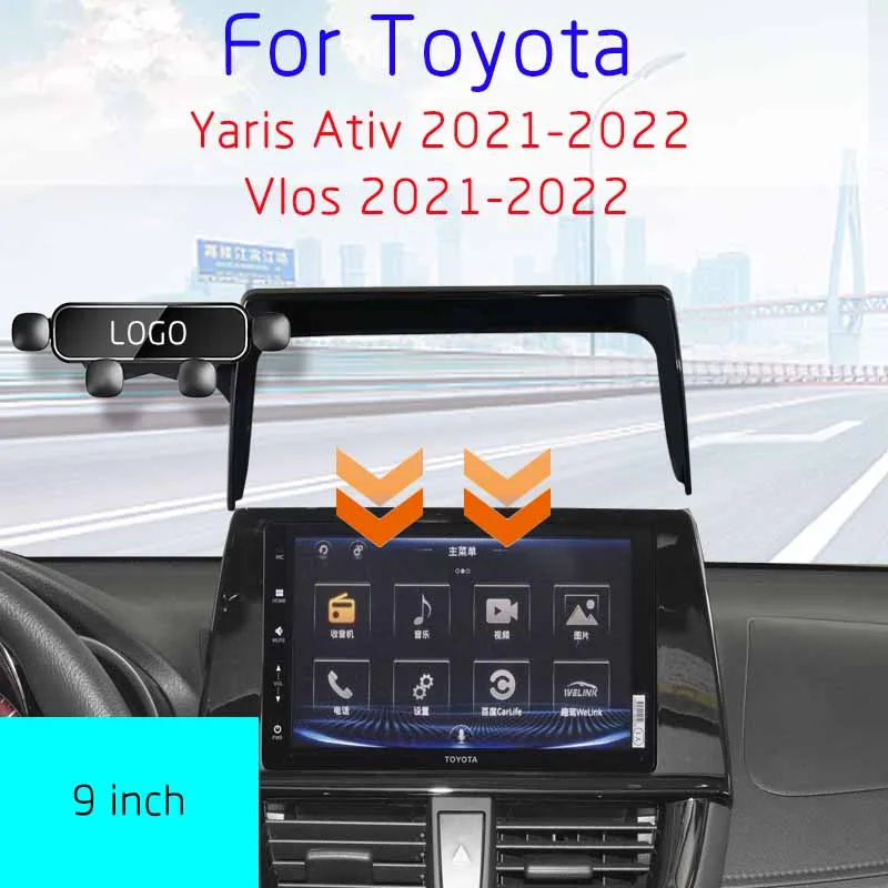 

Автомобильный гравитационный держатель, вращение на 360 ° для Toyota Yaris Ativ VIos, экран 2021-2022, 9 дюймов, аксессуары для кронштейна GPS