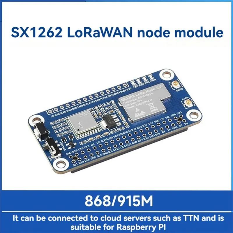 Фото Модуль Lorawan HAT A73E-SX1262 868/915 МГц для Raspberry Pi с антенной на присоске — для IoT и дальней связи №5