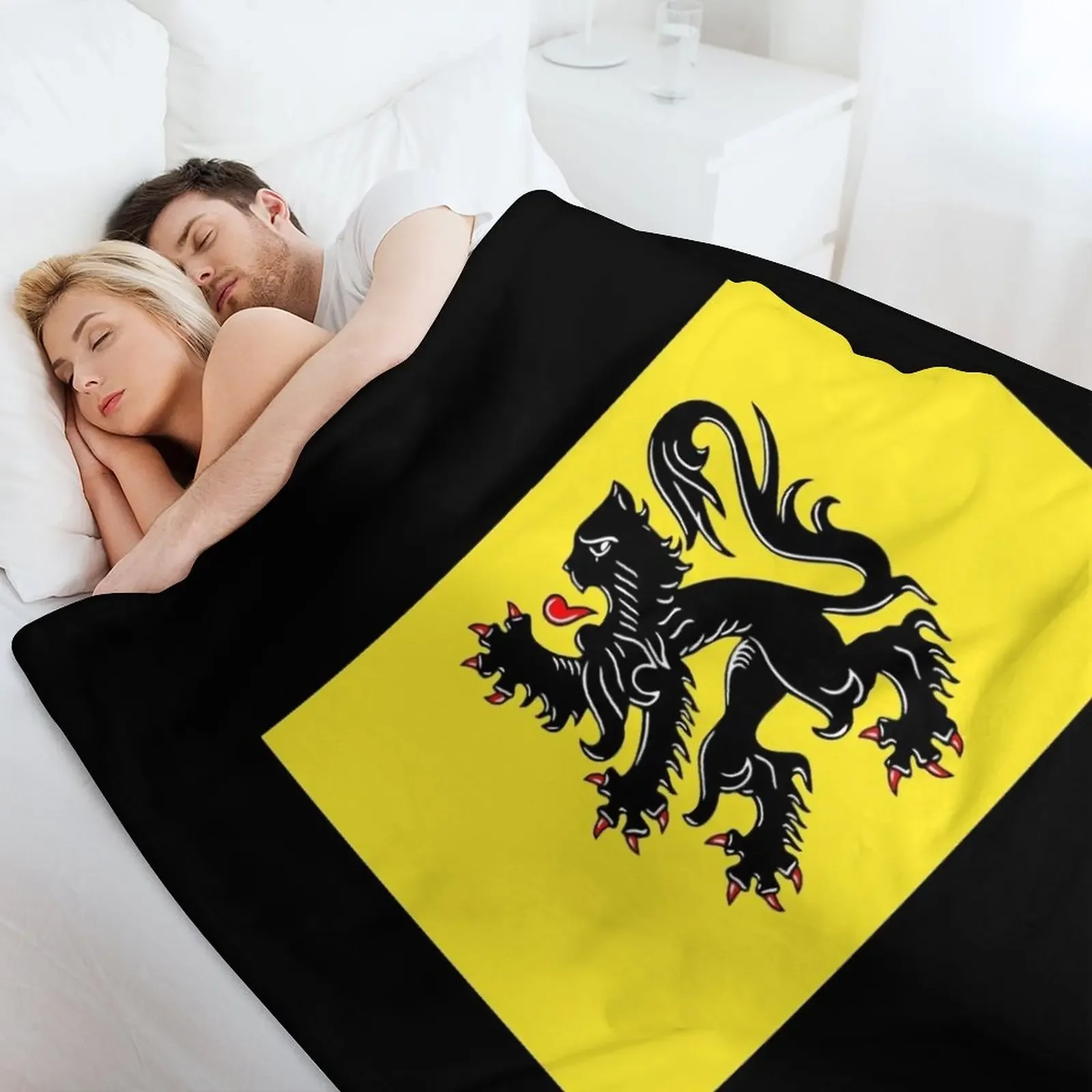 Флаг фландии-флаг флага льва покрывало фланелевая ткань одеяла для Хэллоуина