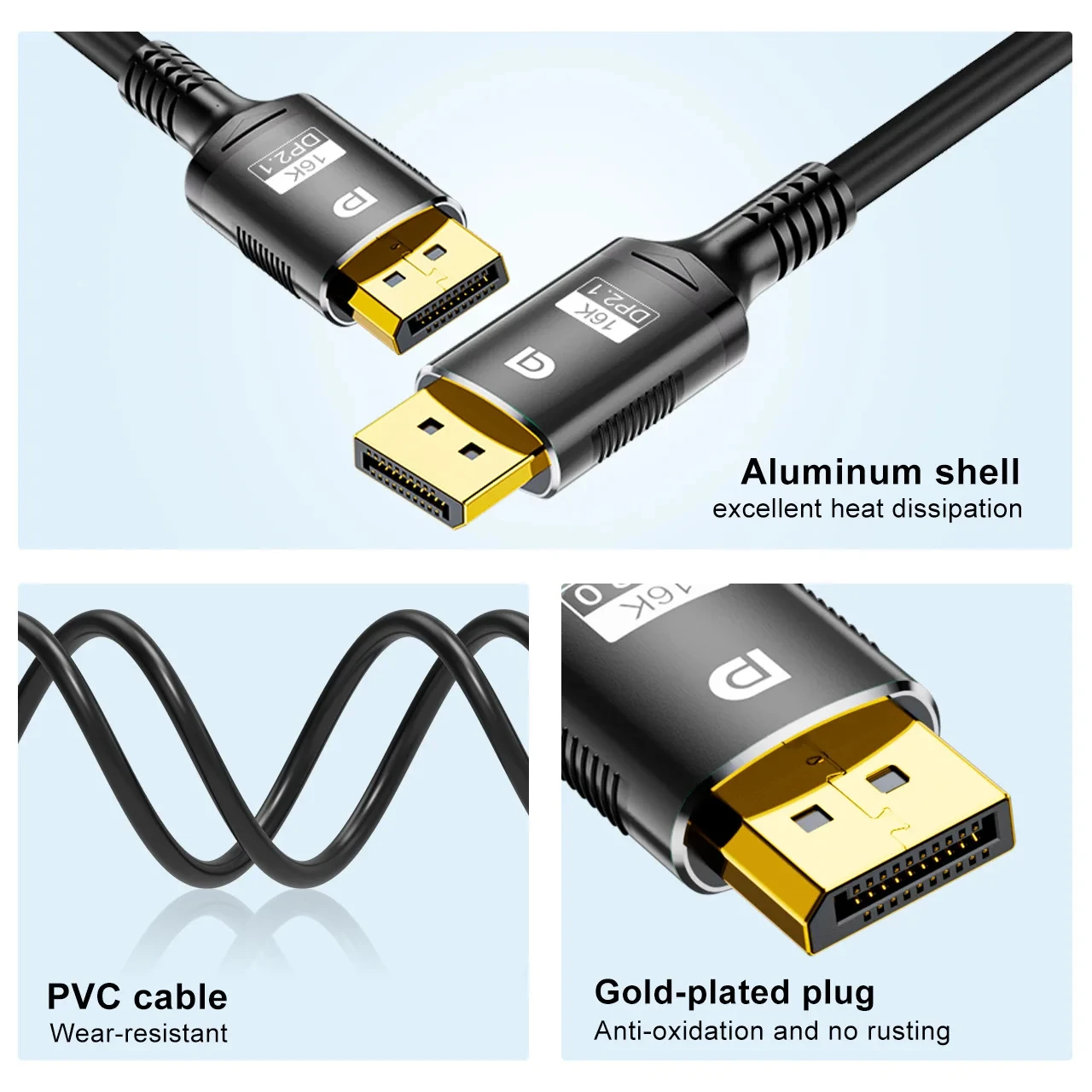Кабель DisplayPort 16K DP 2 1 кабель 8K @ 60 Гц 4K 144 шнур высокоскоростной к для ноутбука тв Xbox