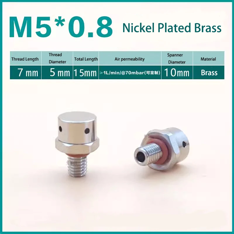1 шт. металлическая водонепроницаемая вентиляционная заглушка, балансировочный винт давления воздуха, латунный никелированный предохранительный клапан M5 M6 M8 M10 M12 M16 M18 M20