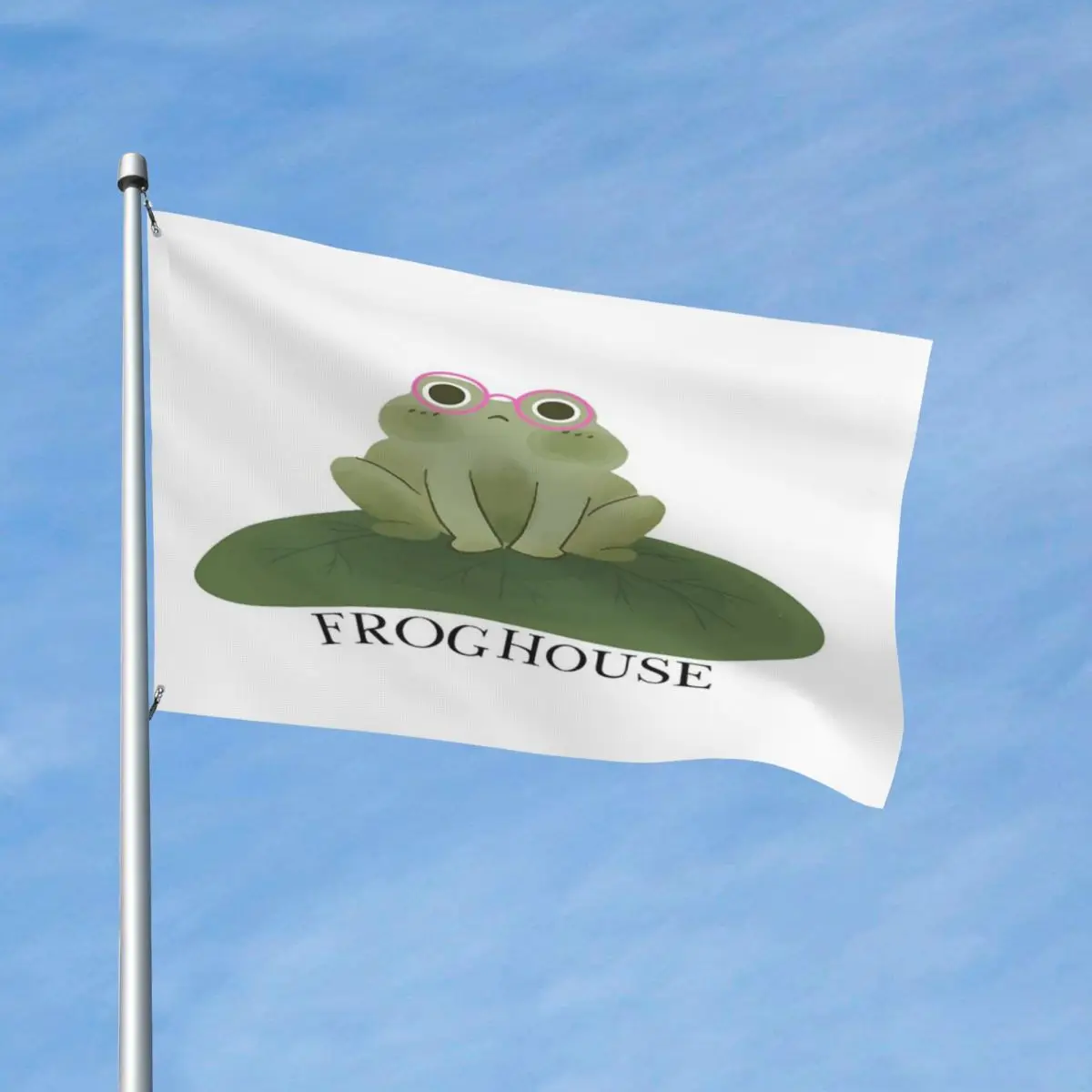 

Frog House Flag Decor Polyester Material Outdoor Lawn Fade Resistant Lightweight Delicate