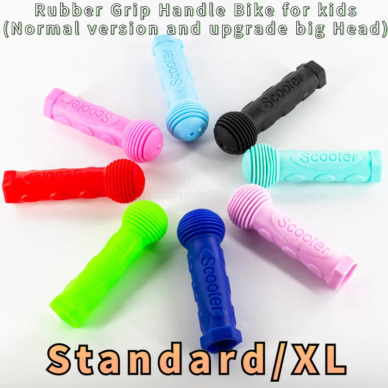 L/XL Rubber Grip Handle Bike Handlebar Grips Cover Anti-skid Bicycle Tricycle Skateboard Scooter for Child Kids Blue Red Pink