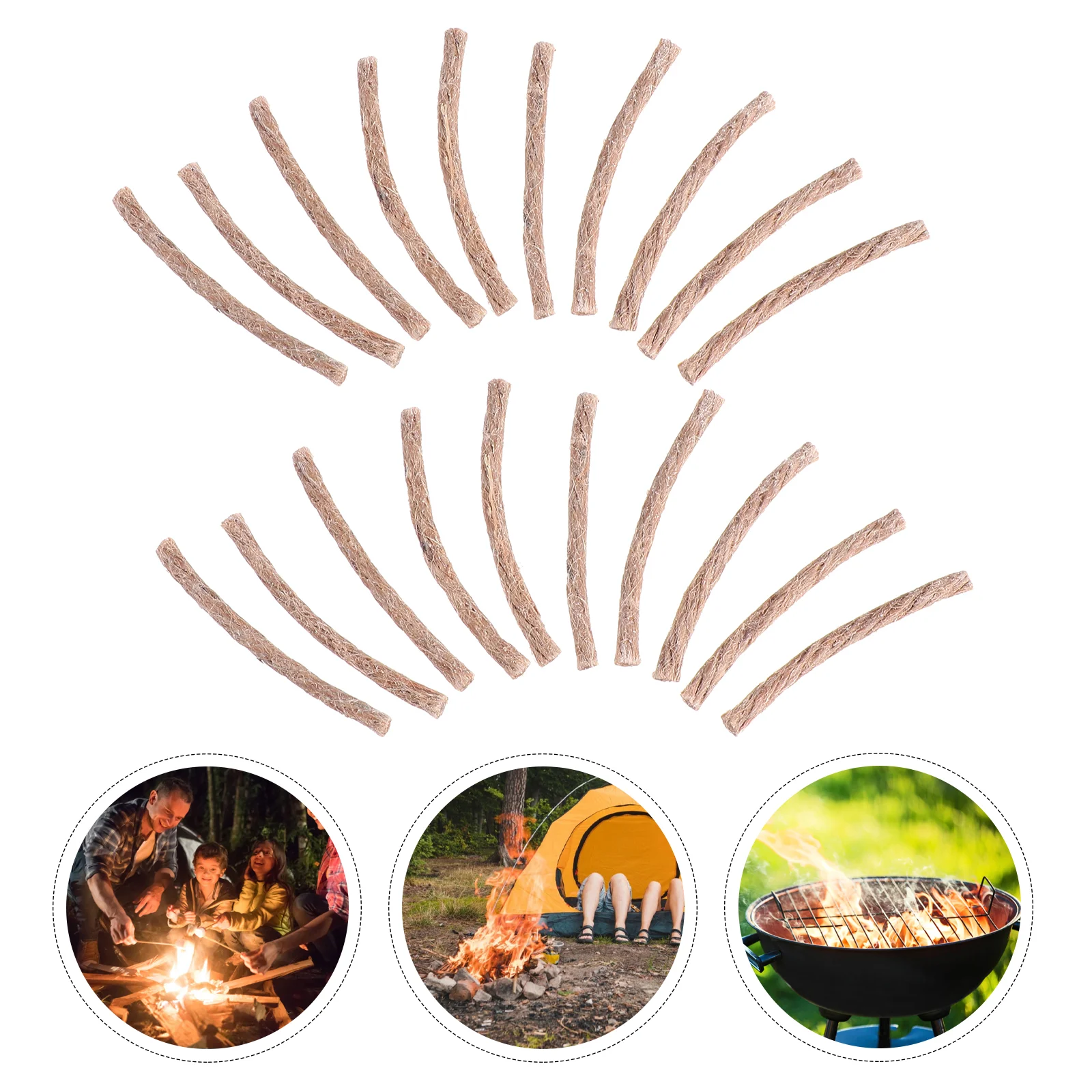 

20pcs Natural Rope Natural Fire Starting Wax Infused Braided Cord Camping Gear for Outdoor Camping Hiking Flint