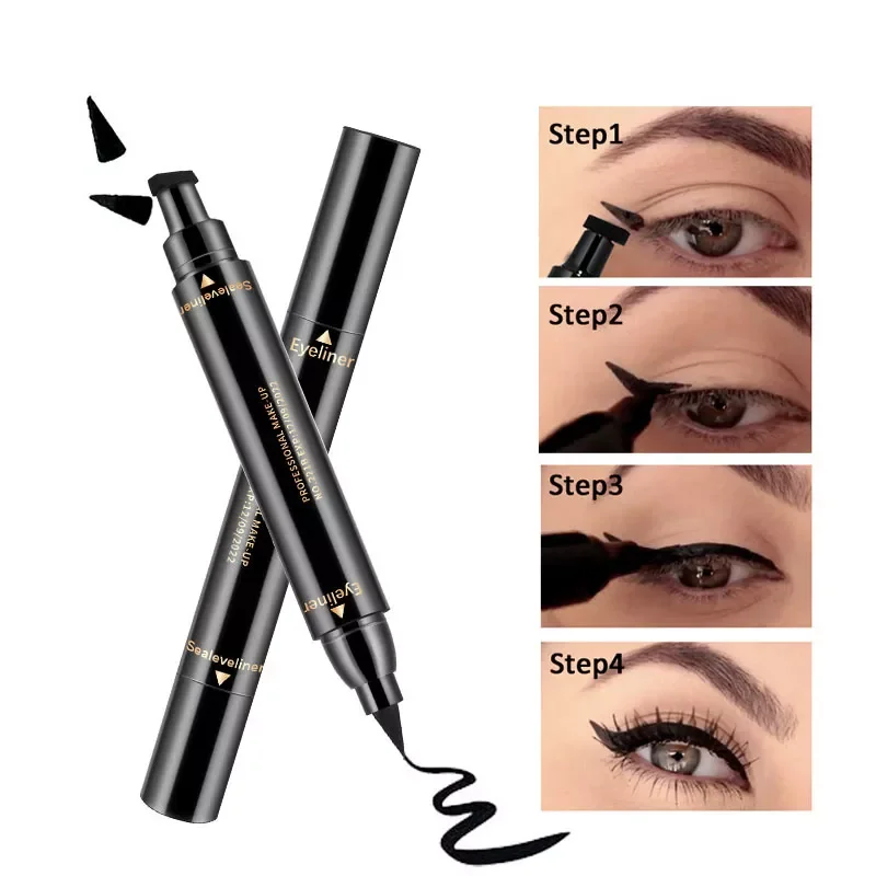 

Pcs Double-ended Eyeliner 2-in-1 Waterproof Black Eyeliner Pencil Make Up Beauty Cosmetics Long-lasting Eye Liner makeup tools