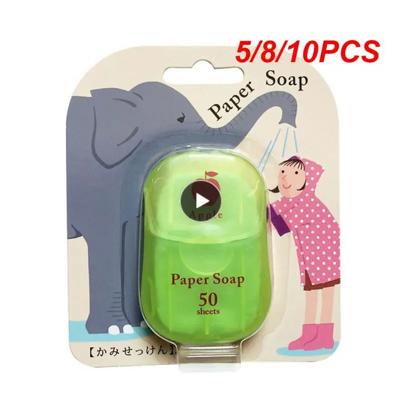 

5/8/10PCS Hand Washing Tablet Disposable Clean Scented Slice Sheets Soap Paper Flakes Mini Soap Paper Bathroom Supplies