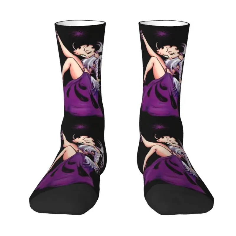 

Fashion Print Boop Bettys Socks for Men Women Stretchy Summer Autumn Winter Animation Cartoon Crew Socks
