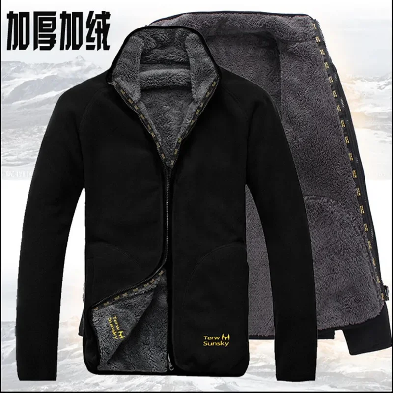 Двусторонняя флисовая куртка для мужчин и женщин уличное пальто из овечьей