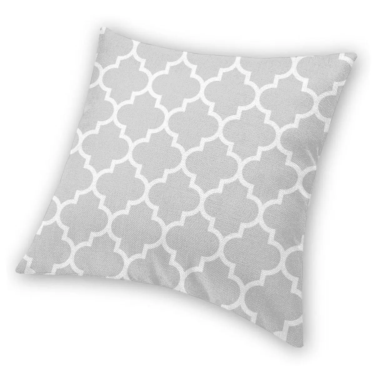 Серая квадратная наволочка Quatrefoil из полиэстера и льна бархатная Наволочка на