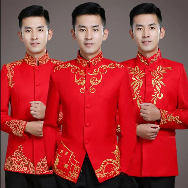

Blazer men formal dress latest coat pant designs suit men trouser marriage chinese tunic suits mens wedding suits for men's red