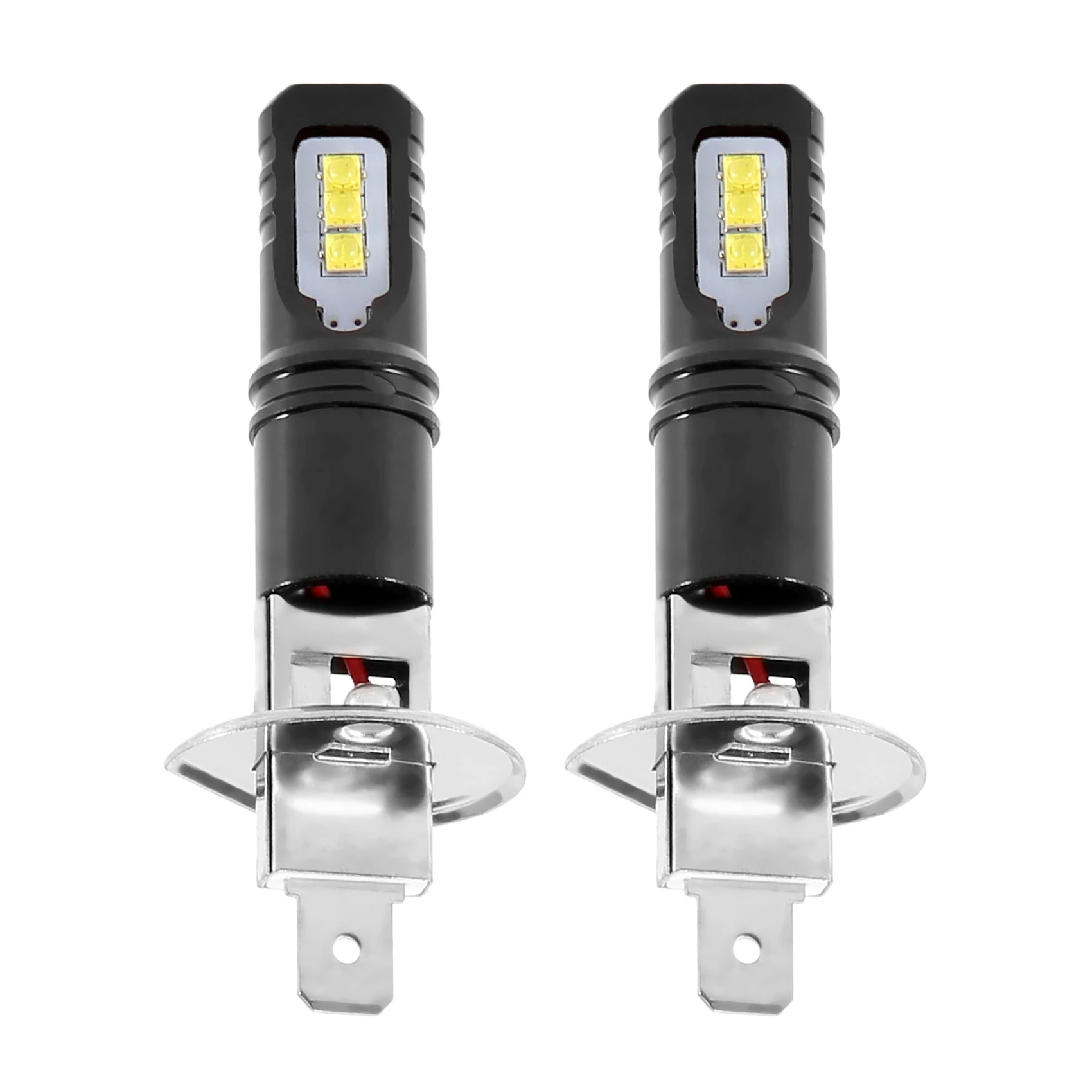 

2X H1 6000K Super Bright White 6000LM DRL LED Headlight Bulb Kit High-Beam New