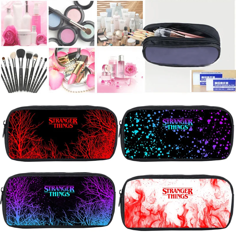 

3D Makeup Box Bags Mochila Anime Stranger Things Season 4 Pencil Case School Supplies Kids Stationery Storage Pouch Cosmetic