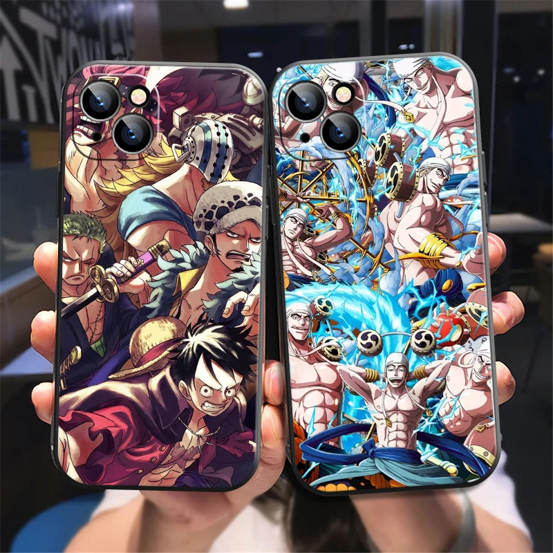 

Japan Anime One Piece Phone Case For iPhone 13 12 11 Pro 12 13 Mini X XR XS Max SE 6 6s 7 8 Plus Back Carcasa Liquid Silicon