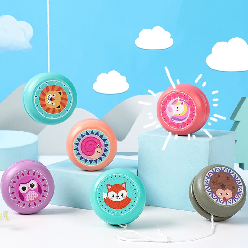

Лидер продаж Новый мультяшный милый животный деревянный шар йо-йо детский шар йо-йо креативный пазл ностальгические игрушки детские подарки на день рождения