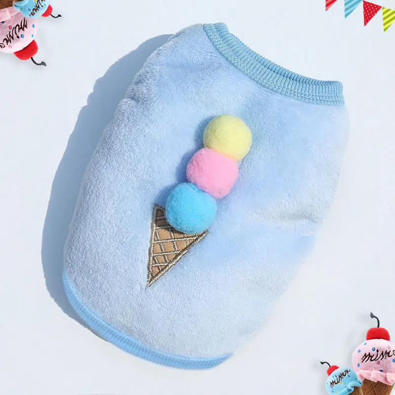 

Puppy Clothes for Valentine's Day Winter Warm Cute Pet Sweaters Flannel Dog Vest strawberry Print Pet Dog Cat Clothes Shirts